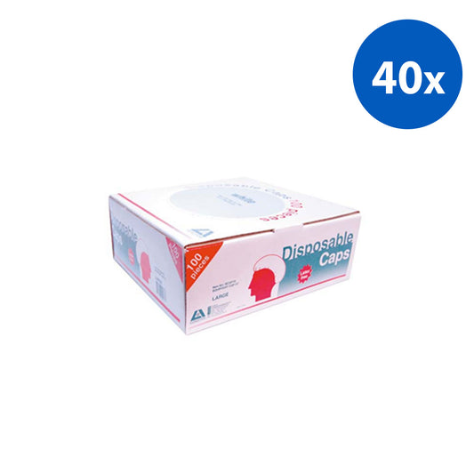 Livingstone Disposable Bouffant Hairnet Cap 100/Dispenser Box - Red x40