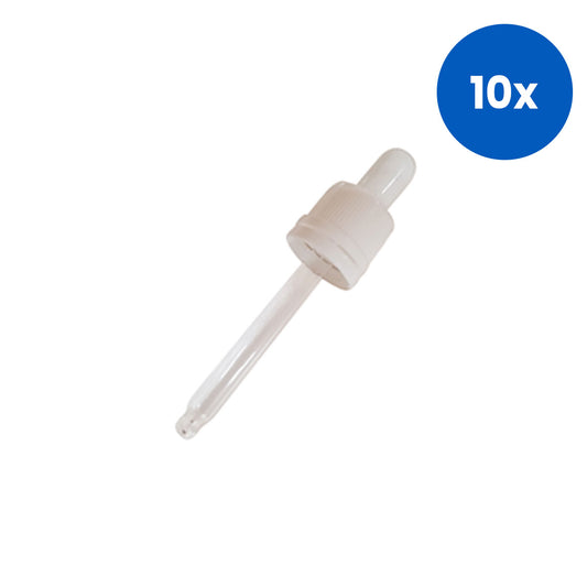 Livingstone Dropper for 25ml Narrow Neck Bottle Rubber Teat 50 Pieces/Box - White x10