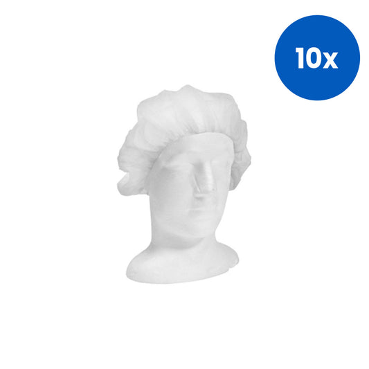 Livingstone Disposable Non Woven Cap Large 21 Inch 16 GSM Latex Free 100 Pieces/Box, 5 Boxes/Carton - White x10