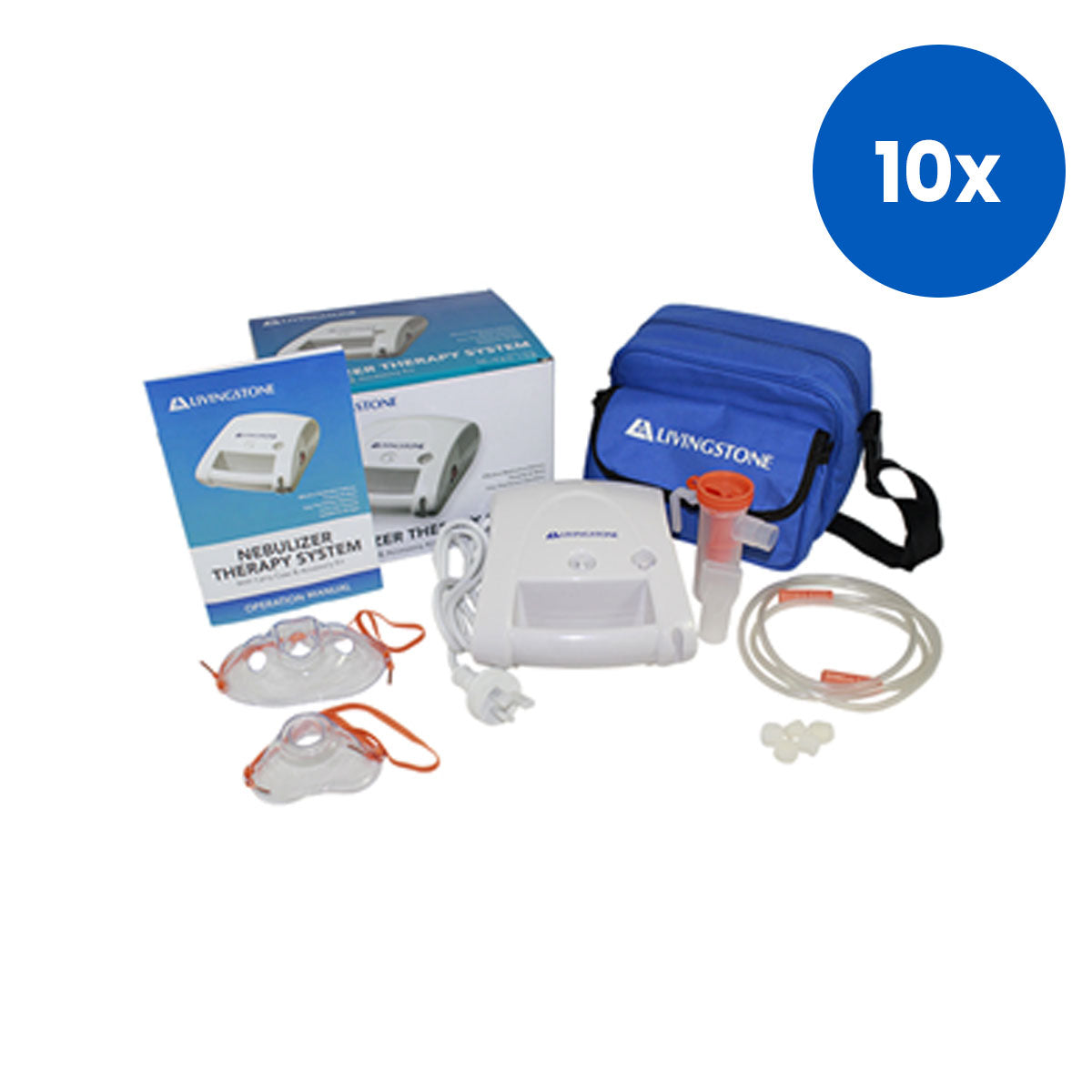 Livingstone Nebuliser Therapy Pump With Accessories 240V - White x10