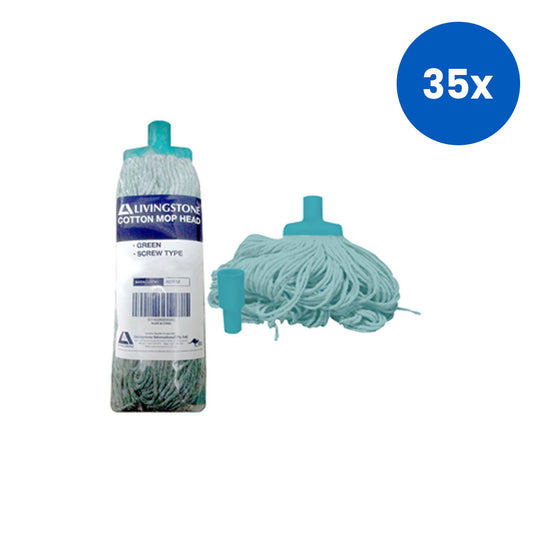 Livingstone Cotton Mop Head Screw Type 350g 22mm - Green x35