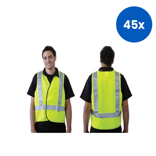 Livingstone High Visibility Safety Vest Large Size Reflective Pattern Day/Night Use - Yellow x45