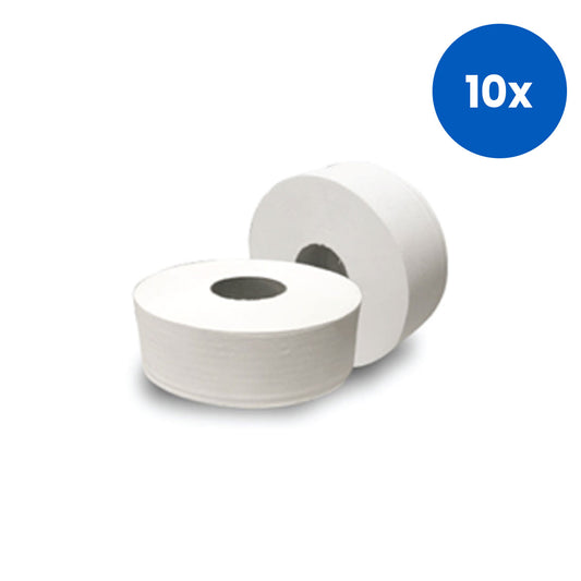 Sofeel Jumbo Soft Toilet Tissue Rolls 2-Ply Non Clogging & No Plastic 8 Rolls/Carton - White x10