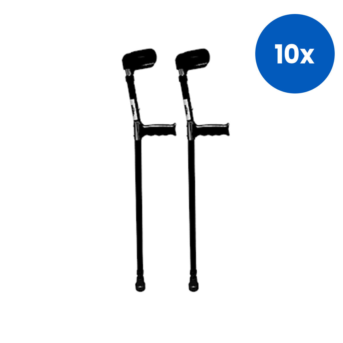 Livingstone Elbow Crutches Aluminium Adjustable Large 98-131cm Ergonomic Grip Pair 2/Pack - Silver x10