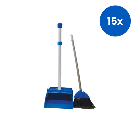 Livingstone Lobby Dustpan and Broom Set Recyclable Plastic - Blue x15