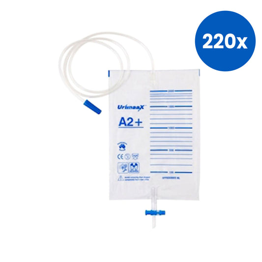 Aaxis Urine Drainage Bag A2+ 2000ml 120cm Tube with T Tap - White x220