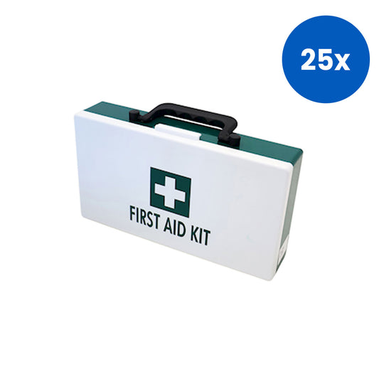 Livingstone Unbranded Compact Recyclable Plastic First Aid Storage Case for Emergency Supplies Small Size – White x25