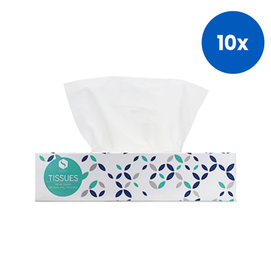 Sofeel Executive Facial Tissues 2-Ply 100 Sheets/Box 48 Boxes/Carton - White x10