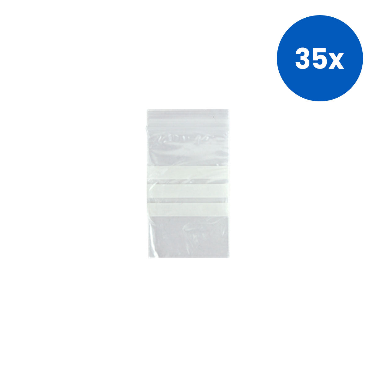 Livingstone Clear Resealable Zip Lock Bags with Writable Panel Strips – Clear x35