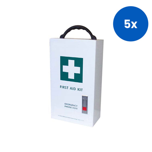 Livingstone Unbranded First Aid Empty Metal Case 1-Way 38 x 21 x 12 centimetres - White x5
