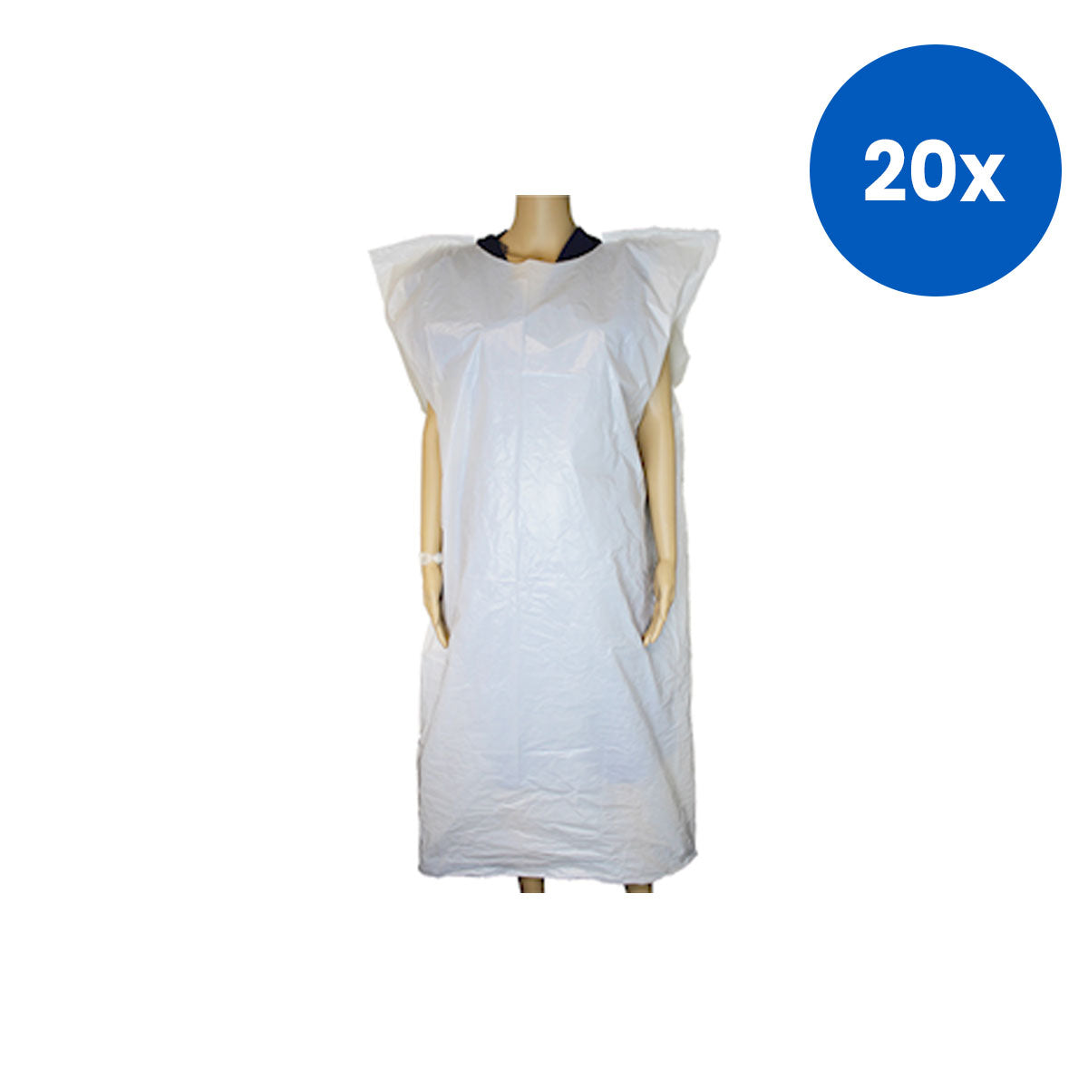 Livingstone Disposable Ponchos Sleeveless 30um 72x130cm High Density Polyethylene (HDPE) 50 Packs/Bag - White x20
