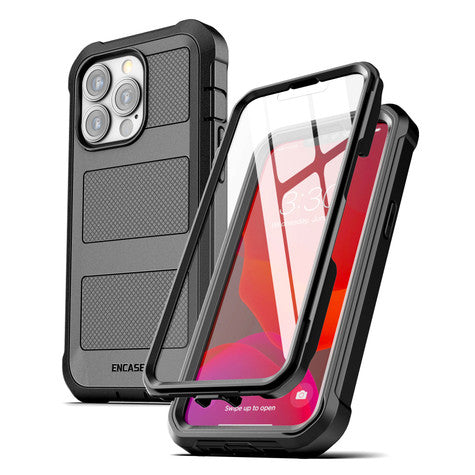 Encased Falcon Shield Case iPhone 13 Pro Max with Belt Clip Holster - Black