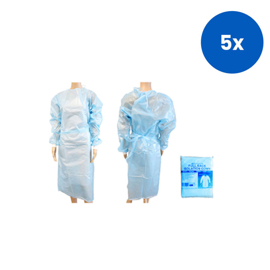 Liv Isolation Gown with Tie Full-Back Level 3 Closures and Knitted Wrist Cuffs 100/Carton – Blue x5