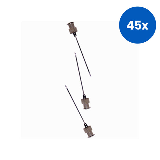 Livingstone Reusable Stainless Steel Luer Lock Needles with Precision 21G x 50mm Point – Silver x45