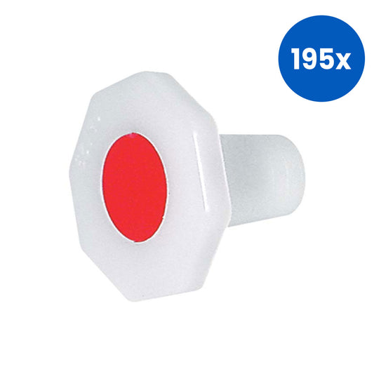 Livingstone Plastic Stopper Octagonal Cap 15-19MM Diameter 25MM Cone 30MM Height Polyethylene - White x195