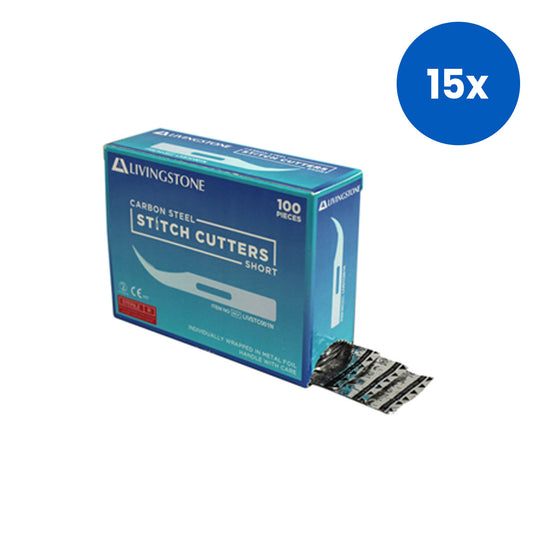 Livingstone Precision Short Stitch Cutter Blades Sterile Surgical Steel – Silver x15