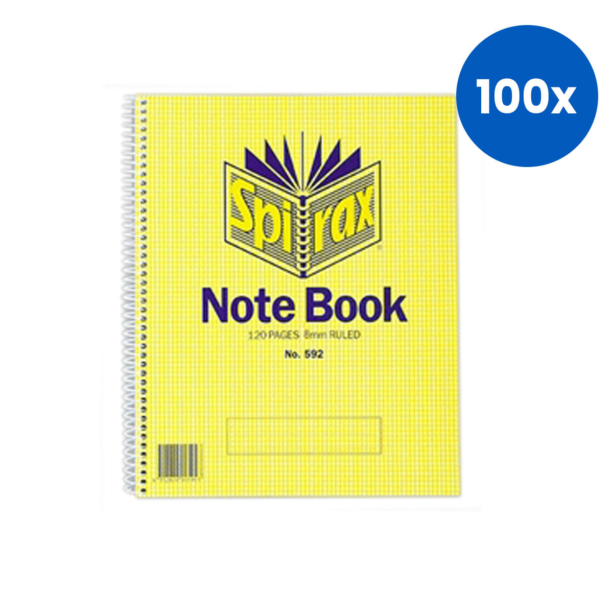 Esselte Spirax No. 592 Note Book 120 Pages - Yellow x100