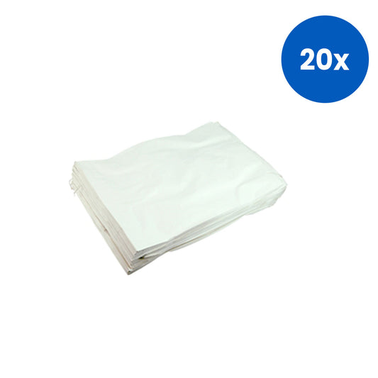 CP Blossom Biodegradable Paper Bags 23.5 x 25cm Medium 500/Pack - White x20
