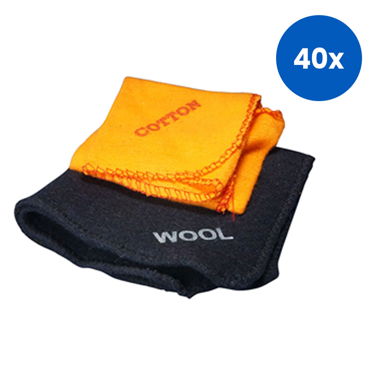 IEC Electrostatic Rubbing Cloths Cotton Flannelette and Wool Set of 2 - Black/Orange x40