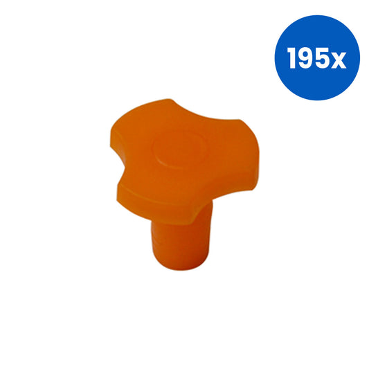 Polyethylene Recyclable Plastic Stopper Octagonal Cap 12 to 14mm - Orange x195