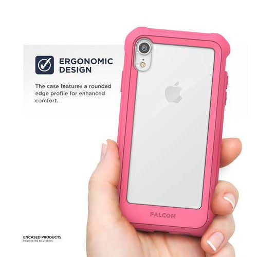 Encased Falcon Case and Tempered Glass Screen Guard iPhone XR - Pink/Clear