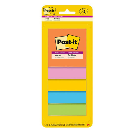 Post‑It Super Sticky Notes 76 x 76mm 5 Pads/Pack 45 Sheets/Pad