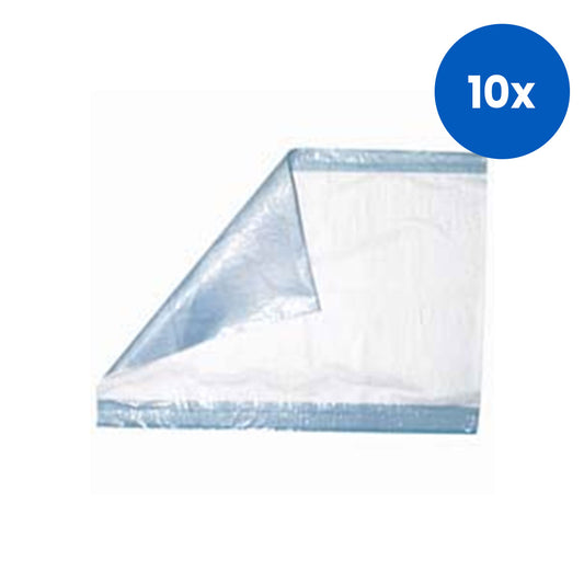 Livingstone Incontinence Underpad 8 Ply Tissue 56x40cm Machine Cut Polyethylene 200/Carton - Blue x10