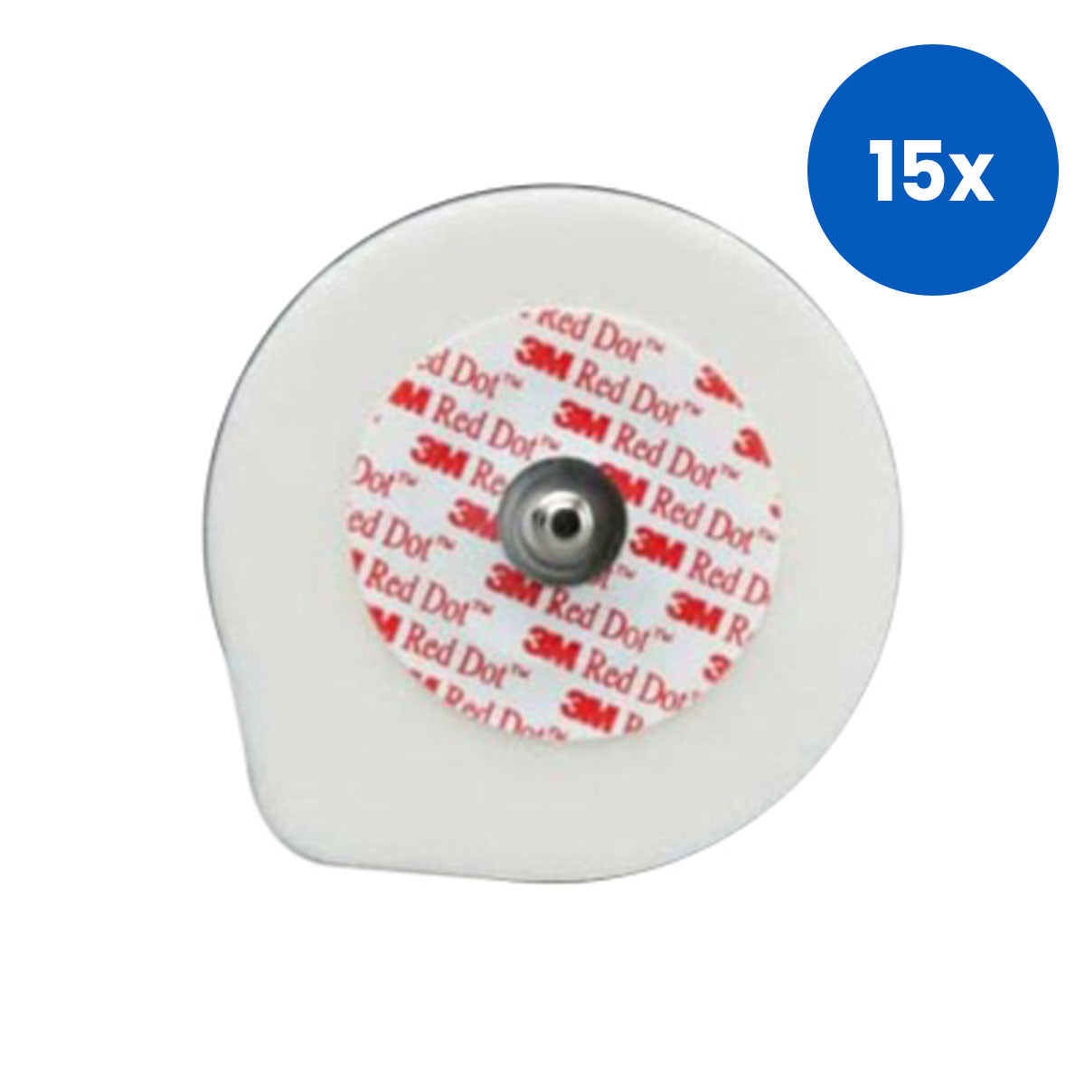 3M Red Dot Radiolucent Monitoring Electrode with Foam Tape and Sticky Gel 4 x 3.5cm 50/Bag - White x15