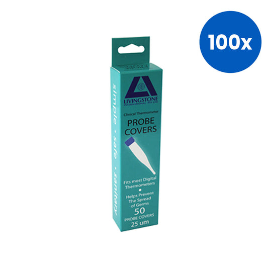 LivThermometer Sheath Full Probe Cover 126 x 34mm Original Unopened Condition 50/PK - White x100