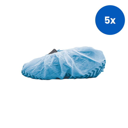 Livingstone Shoe Cover Overshoes with Non Skid Blue Friction Strips Nonwoven 1000/Carton - Blue x5