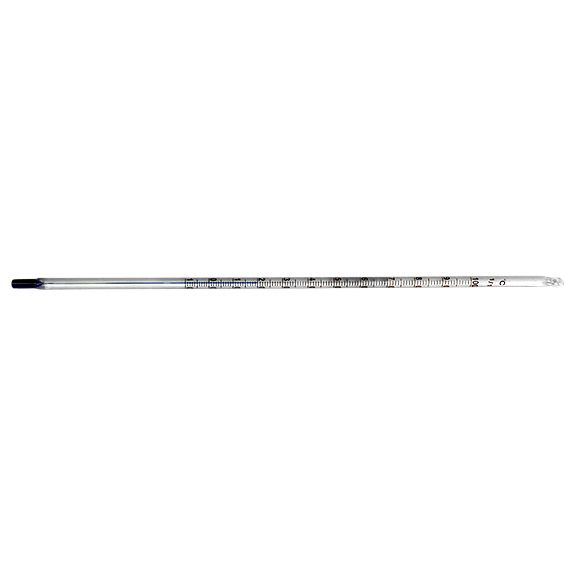 Livingstone Laboratory Thermometer -10 to 100degC 1.0deg Division 76mm Immersion 300mm - White/Blue Spirit x40