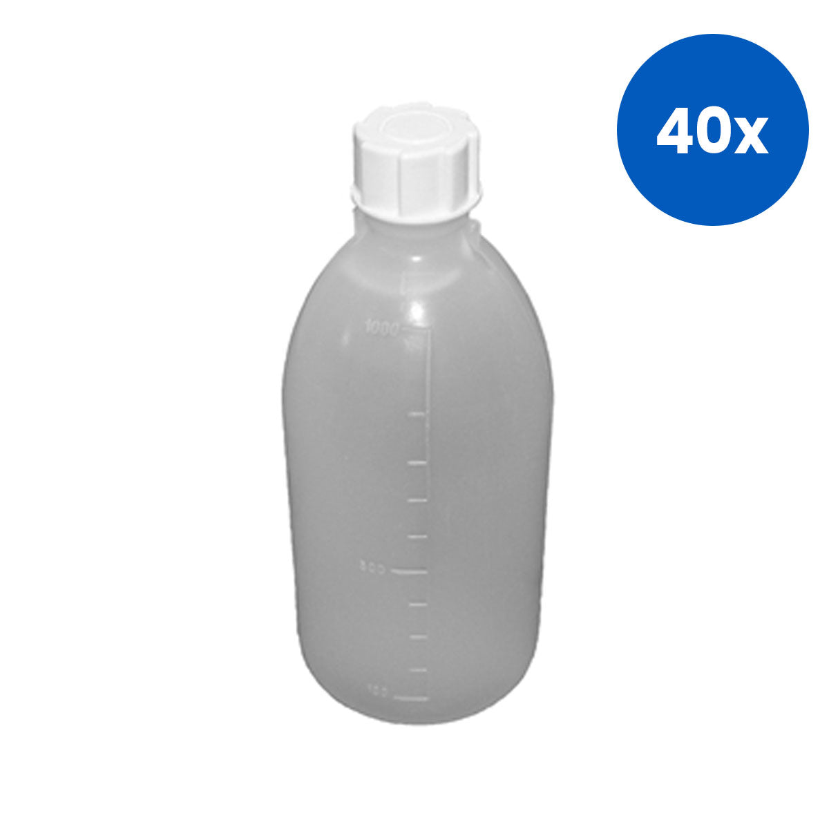 Aptaca Cylindrical Bottle with Screw Cap 1000ml 95(D) x 224(H)mm Autoclavable Polypropylene - Clear x40