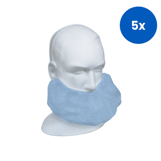 Livingstone Disposable Beard Cover Double Elastic Ear Loop Latex Free 16gsm 500/Carton - Blue x5