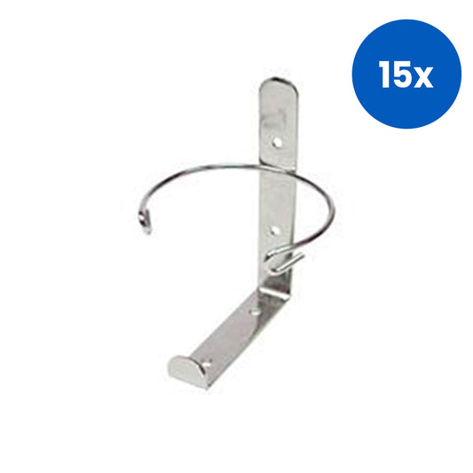 Liv-Wipe Wall Mounting Bracket for Wipes Fits 9–10.5cm Tubs Stainless Steel - Silver x15
