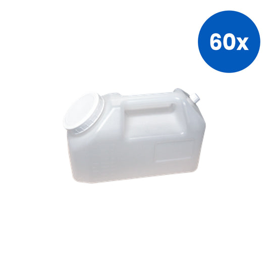 Aptaca 24 Hours Container Recyclable Plastic 2.5 Litres for Urine - White x60