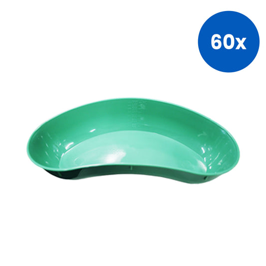 Livingstone Kidney Dish Tray 220mm Graduated 700ml Autoclavable Recyclable Plastic - Green x60