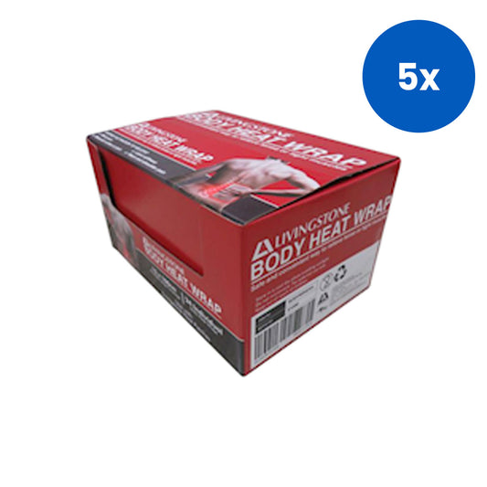 Livingstone Body Heat Wrap 15 x 100cm 24/Pack - Red x5