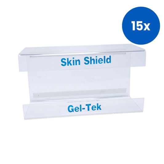 Skin Shield Single Plastic Tier Glove Box Holder Dispenser  25 x 14 x 10cm - Clear x15