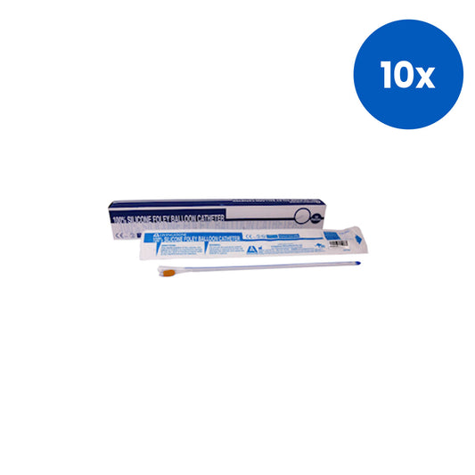 Livingstone All Silicone Foley Balloon Catheter 2-Way 16FG 40cm 5–10ml Capacity 10 Pieces/Box - Clear/Orange x10