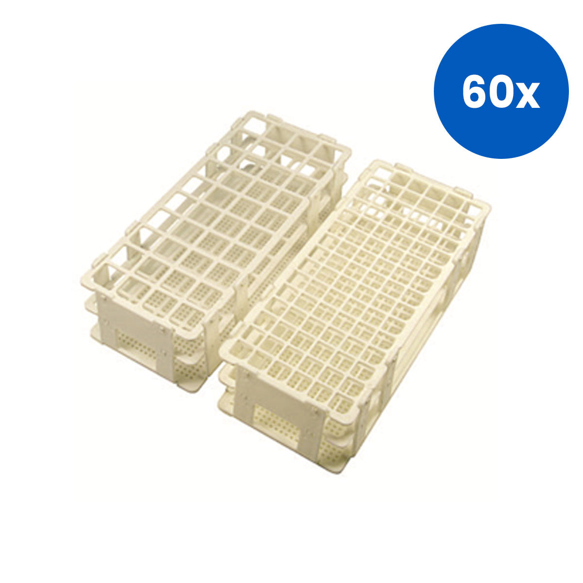 Livingstone Test Tube Rack Stand Polypropylene 30mm Tubes 21 Place/Holes 25x11x7cm - White x60