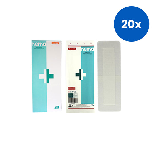 Livingstone Nema Adhesive Island Dressing Non-Adherent Pad Nonwoven 25 x 8.25cm 20 Pieces/Box - White x20