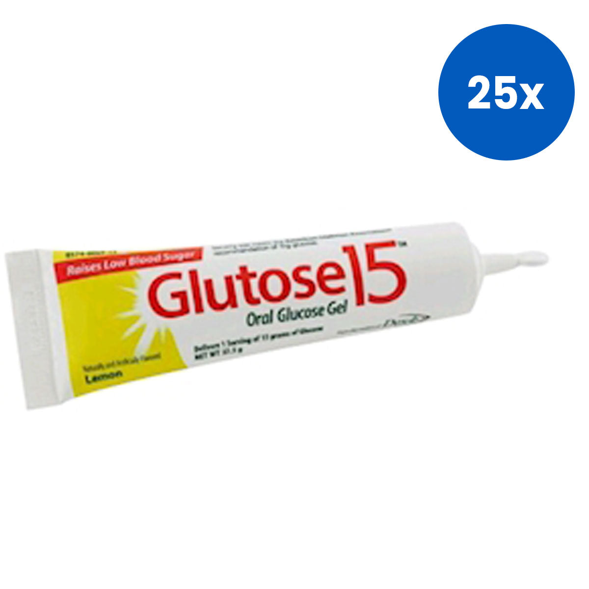 Glutose 15 Oral Glucose Gel Lemon Flavor 37.5 grams - White x25