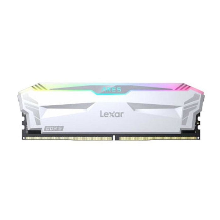 Lexar Ares U-DIMM DDR5 6400 32GB RGB Gaming Memory Kit with heatsink and RGB lighting - White