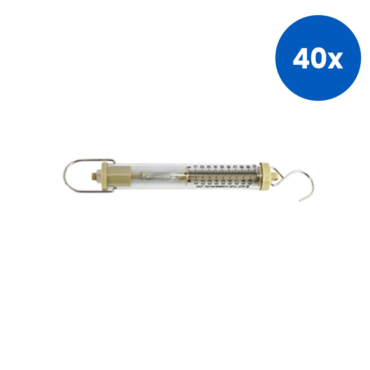 Livingstone Spring Balance Tubular Cylindrical 100g/1N Graduated Scale Laboratory Force Measurement Each - Silver x40