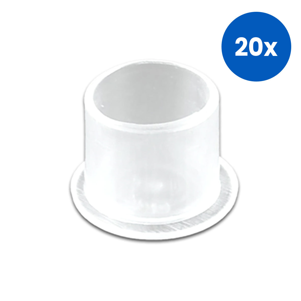 Elite Wide Base Clear Ink Cup 18mm 500/Bag - White x20