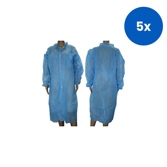 Livingstone Isolation Gown Long Sleeve Free Size Nonwoven 100/Ctn - Blue x5