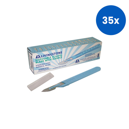 Livingstone Disposable Scalpel Size 11 Stainless Steel Blade Non Sterile 10/Box - Silver