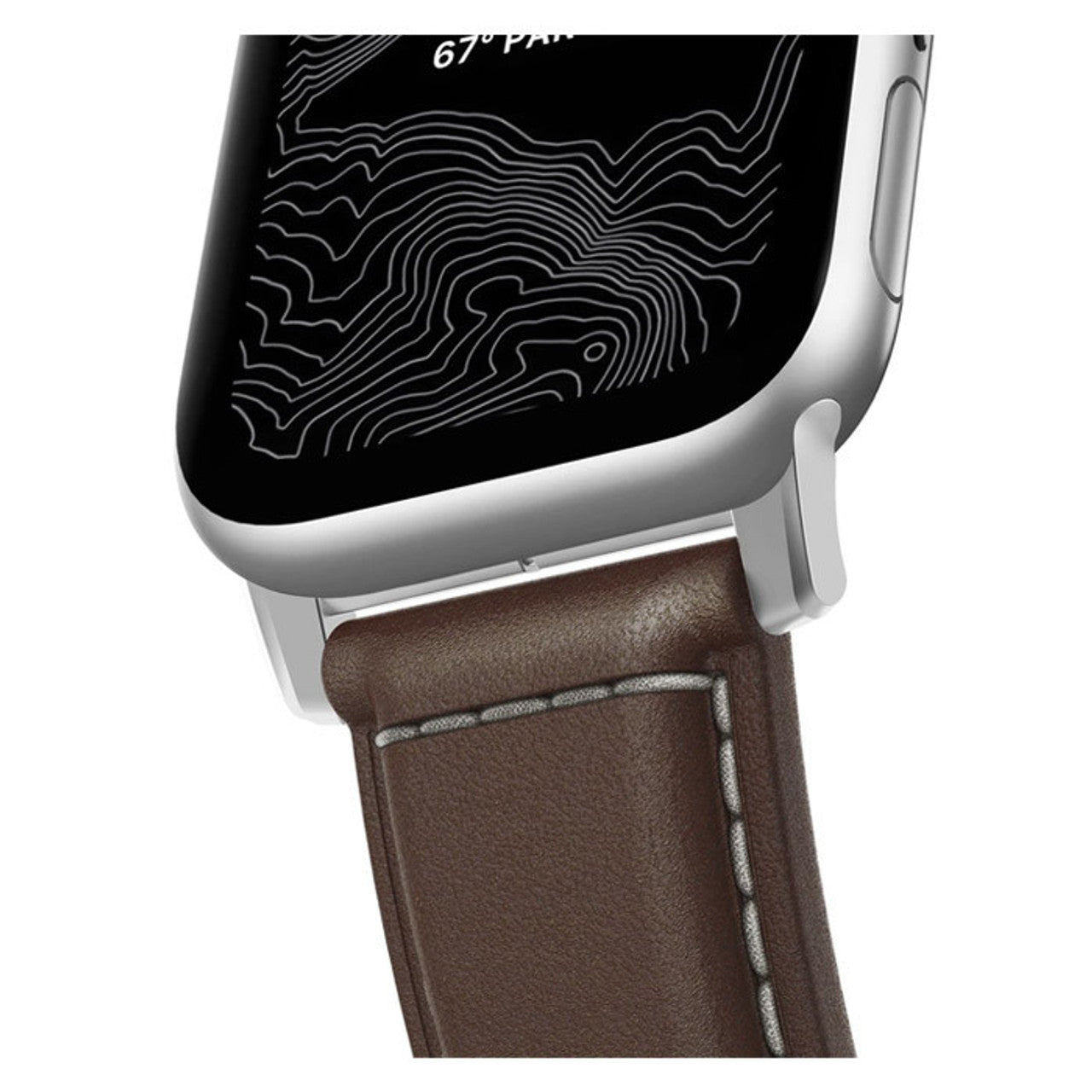 Nomad Traditional Strap Apple Watch 42/44/45/Ultra 49mm - Rustic Brown (Silver Hardware)