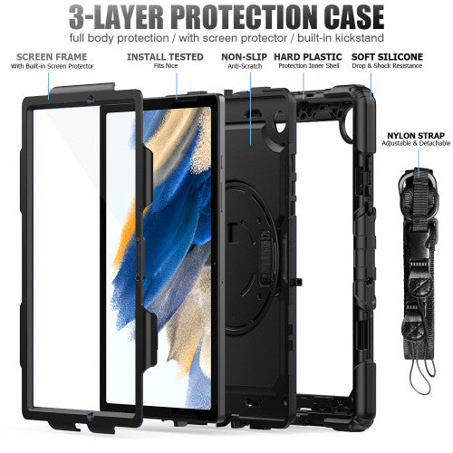 Krakatoo Armor Case Samsung Galaxy Tab A8 10.5" 2022 with Handstrap - Black