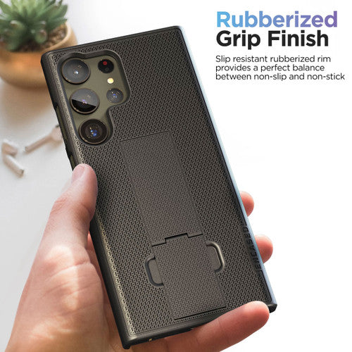 Encased Duraclip Case Samsung Galaxy S23 Ultra with Belt Clip Holster - Black